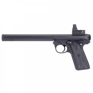 Maxim Defense Industries RUGER MKIV-SD Integrally Suppressed, Single Action, Semi-auto, Metal Frame Pistol, Full Size, 22LR, 5.9 in Barrel, Alloy, Blued Finish, Checkered Black Synthetic Grips, Leupold Delta Point Pro Red Dot, 10 Rounds, 1 Mag MXM-48352 - Maxim Defense