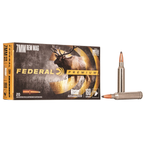 Federal P7RF Premium 7mm Rem Mag 160 gr Nosler Partition 20 Per Box/ 10 Cs