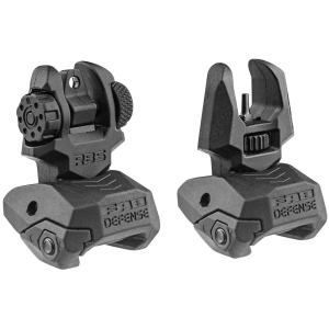 FAB Defense FXFRBS Front/Rear Folding Back-Up Sights AR-15/ M16/ M4 Low Profile Dual Aperture Rear Sight Black Polymer and Metal - Fab Defense