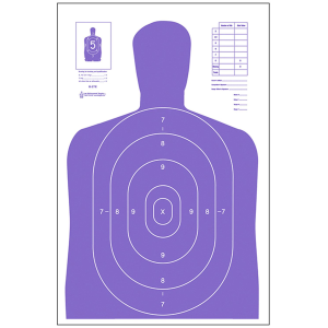 Action Target B27EPR100 Qualification High Visibility Fluorescent Silhouette Paper 23 in x 35 in Fluorescent Purple/White 100 Per Box