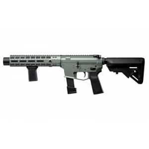 Angstadt Arms Vanquish-9, Semi-auto, Integrally Suppressed, Short Barreled Rifle, 9MM, 10.5 in Precision Porte d Barrel, Cerakote Finish, Jungle Green, B5 Systems Bravo Stock, B5 Grip, BCM Mod3 Vertic