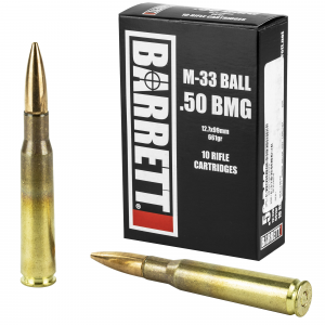BARRETT Ammo 14670, 50bmg, 661gr, Full Metal Jacket, 10 Rounds Per Box,2,750fps 14670
