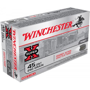 Winchester Ammo USA45CB Super X Cowboy Action 45 Colt 250 gr Lead Flat Nose 50 Per Box/ 10 Case