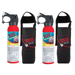 Counter Assault 15067015 Bear Spray Capsaicin Range 32 ft-7 Seconds 8.10 oz 2 Cans\t 2 Holsters Includes 2 Holsters