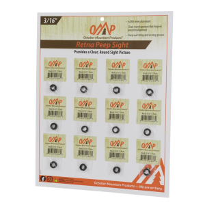 October Mountain Retna Peep Sight Black 3/16 in 12 pk - October Mountain