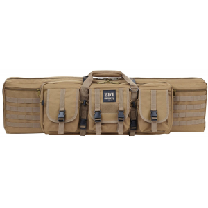 Bulldog BDT3038T BDT Tactical Tactical Rifle Case 38 in Tan Nylon Large Exterior Pocket MOLLE Compatible for Rifle Includes Padded Shoulder Strap