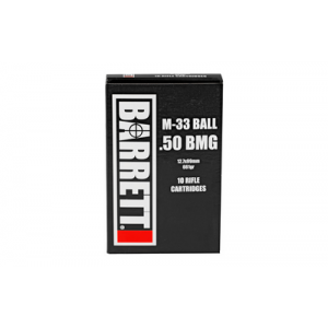 BARRETT Ammo 19372, 50bmg, 661gr, Full Metal Jacket, 10 Rounds Per Box,2,750fps 19372