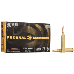 Federal GM300WMBH1 Premium Gold Medal 300 Win Mag 215 gr Berger Hybrid Open Tip Match 20 Bx/ 10 Cs
