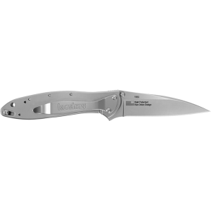 Kershaw 1660 Leek 3 in Folding Drop Point Plain Bead Blasted 14C28N Steel Blade Bead Blasted 410 Stainless Steel Handle Includes Pocket Clip