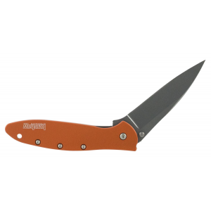 Kershaw 1660OR Leek 3 in Folding Drop Point Plain Bead Blasted 14C28N Steel Blade Orange Anodized Aluminum Handle Includes Pocket Clip