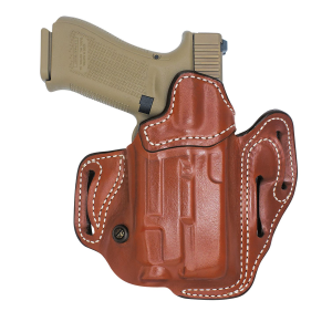DeSantis Gunhide 201TA3WZ0 Vengeance Scabbard OWB Tan Leather Fits Glock 19/19x/19 Gen 5/23/32/45\t Belt Slide Mount\t Right Hand
