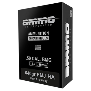 Ammo Inc 50BMG640HAA10 Signature 50Cal 640gr Full Metal Jacket 10 Per Box/5 Case, Centerfire Rifle Ammo - Ammo Inc