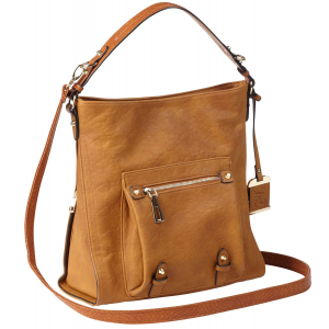 Bulldog BDP054 Hobo Anna Conceal Carry Purse For Small Pistols & Revolvers Cognac Leather Includes Color Matched Holster