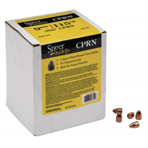 Speer 4712 Handgun 9mm .355 115 gr Round Nose 500 Per Box/ 3 Case