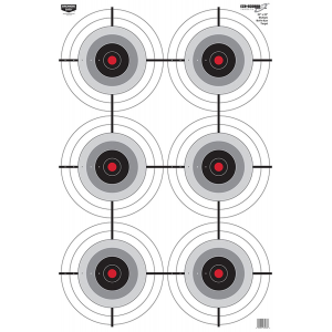 Birchwood Casey 37038 EZE-Scorer 6-Bullseye Paper Target 23 in x 35 in 100 Per Pack