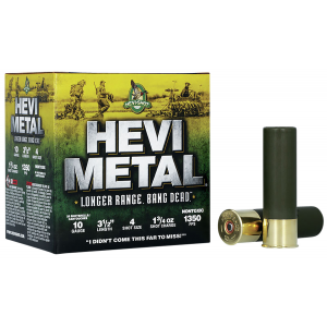 HEVI-METAL Hs37504 HEVI-METAL Longer Range 10 Gauge 3.50 In 1 3/4 Oz 4 Shot 25 Per Box/ 10 Cs 816383003084 168191