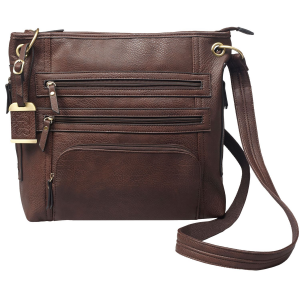 Bulldog BDP039 Cross Body Conceal Carry Purse For Small Pistols & Revolvers Brown Leather 14 in x 12 in x 3 in Includes Color Matched Holster