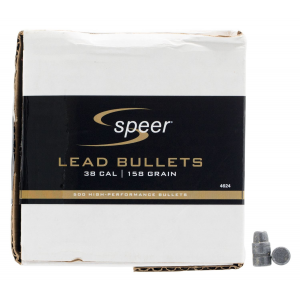 Speer 4624 Handgun 38 Cal .358 158 gr Lead Semi Wadcutter 500 Per Box/ 1 Case