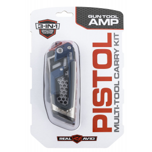 Real Avid AVGTAMPP Gun Tool Amp-Pistol Black/Silver Stainless Steel Folding Multi-Tool for Pistol