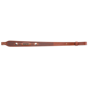 Browning 122602 Buffalo Nickel Sling made of Brown Leather with Nickle Overlays\t Braided Horsehair Inlay\t Basket Weave Finish\t 25.50 in-28 in OAL & Adjustable Design for Rifles