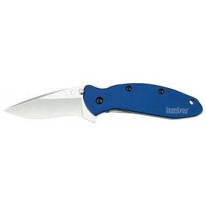 Kershaw 1620NB Scallion 2.40 in Folding Drop Point Plain Bead Blasted 420HC SS Blade Navy Blue Anodized Aluminum Handle Includes Pocket Clip