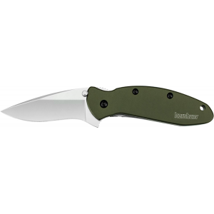 Kershaw 1620OL Scallion 2.40 in Folding Drop Point Plain Bead Blasted 420HC SS Blade Olive Drab Anodized Aluminum Handle Includes Pocket Clip