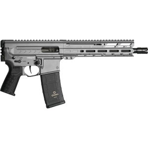 CMMG 94A8041TNG Dissent MK4 9mm Luger 33+1 10.50, Tungsten Gray Rec, Pic Brace Adapter, 9.60 M-LOK Handguard, Left Side Charging Handle, Zeroed Linear Comp, Zeroed Drop-In Single Stage Trigger, Tactical Pistol