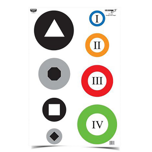 Birchwood Casey 37071 EZE-Scorer Circle Drill Circles w/ Shapes & Numbers Paper Target 23 in x 35 in 100 Per Pkg