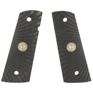 Wilson Combat Grip, Fits Full Size, Starburst Pattern, Flat Bottom, Black G10 351ACFS