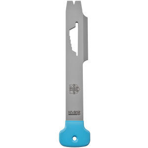 KABAR USSF Bridge Breacher, Multi-Tool, 1095 Cro-Van Steel, 2 in Cutting Surface with Plain Edge and Chisel Point, 13 in Overall Length, Powder Coat Finish, Gray, Blue Plastisol Handle 2484SF - Kabar