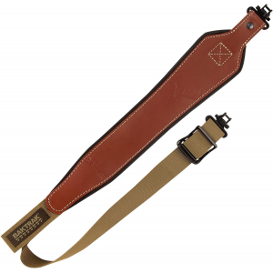 Allen 8391 BakTrak Rifle/Shotgun Sling w/Swivels Brown Leather w/BakTrak Grip Panel\t Adjustable Length 26 in to 35 in, 1.25 in Wide