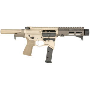Maxim Defense MXM48173 CPS MD9 9mm Luger 5.50 in Threaded CMV Nitride Finished Barrel, 7075-T6 Arid Brown Anodized Receiver, M-Rax/M-Lok Compatible Handguard, CQB System, Mag Release, Compatible w/Glock G19 & Longer 9mm, Magazines, Pistol