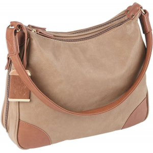 Bulldog BDP014 Hobo Taupe/Tan Leather 13 in x 10.50 in x 3.50 in