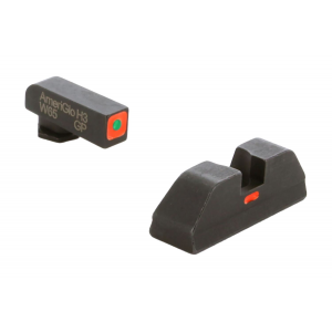 AmeriGlo GL616 CAP Sight Set for Glock Black | Green Tritium with Orange Outline Front Sight Black Orange Line Rear Sight