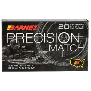 BARNES Bullets 30740 Precision Match 300 Win Mag 220 Gr Open Tip Match Boat Tail 20 Per Box/ 10 Cs