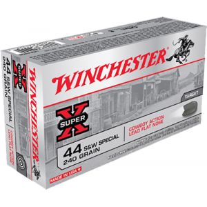 WINCHESTER Ammo Usa44cb Super X Cowboy Action 44 S&w Spl 240 Gr Lead Flat Nose 50 Per Box/ 10 Case