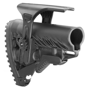 FAB Defense FXGLR16CP GLR-16 CP Tactical Buttstock for AR-15/ M16/ M4 w/Adjustable Cheek-Rest & Anti-Rattle Mechanism Black Polymer - Fab Defense