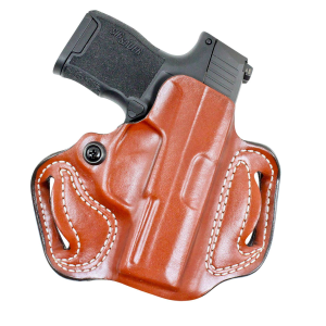 DeSantis Gunhide 086TA8JZ0 Mini Slide OWB Tan Leather Belt Slide Fits Sig P365 Belt 1.75 in Wide Right Hand
