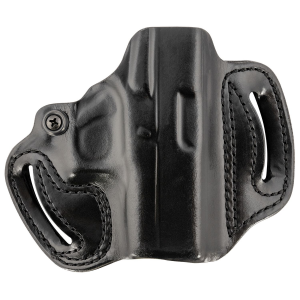 DeSantis Gunhide 086BA8BZ0 Mini Slide OWB Black Leather Belt Slide Fits Glock 43/43x/48 Belt 1.75 in Wide Black Hand