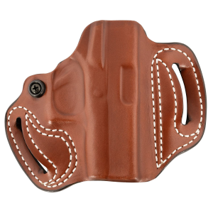 DeSantis Gunhide 086TA8BZ0 Mini Slide OWB Tan Leather Belt Slide Fits Glock 43/43x/48 Belt 1.75 in Wide Right Hand