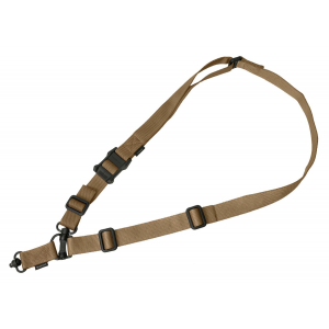 Magpul MAG518-COY MS4 Sling GEN2 made of Coyote Nylon Webbing with 1.25 in W\t Adjustable One-Two Point Design & 2 QD Push Button Swivels for AR-Platforms
