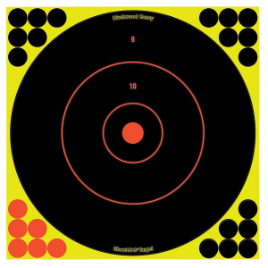 Birchwood Casey 34050 Shoot-N-C Reactive Target Bullseye Adhesive Paper Target 12 in 50 Per Pkg