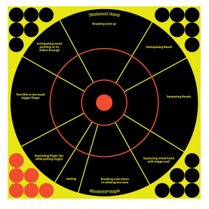 Birchwood Casey 34075 Shoot-N-C Reactive Target Bullseye Adhesive Paper Target 12 in 50 Per Pkg