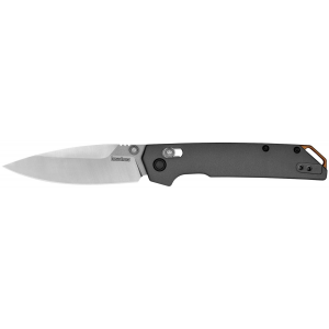 Kershaw 2038 Iridium Full Size 3.40 in Folding Spear Point Plain Satin/Stonewashed D2 Steel Blade\t Gray Anodized Aluminum Handle\t Includes Pocket Clip