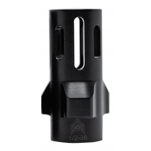 Angstadt Arms AA093LHB36 Flash Hider Black Hardcoat Anodized Steel with 1/2 in-36 tpi Threads 1.42 in OAL for 9mm Luger