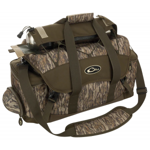 Drake Waterfowl DA2030006 Blind Bag (Extra Large)\t Mossy Oak Bottomland\t Waterproof Nylon\t 20 Pockets\t Sunglass Pocket\t Thermos Sleeve\t Carry Handles/Adj. Strap