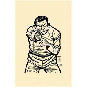 Action Target ICEQT2009100 Qualification US Immigration & Customs Enforcement Man w/Gun Paper Hanging 17.50 in x 23 in Black/White 100 Per Box