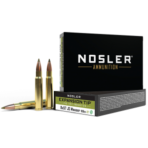 NOSLER 40643 E-tip 8mm Mauser 180 Gr E Tip Lead Free 20 Per Box/ 10 Cs