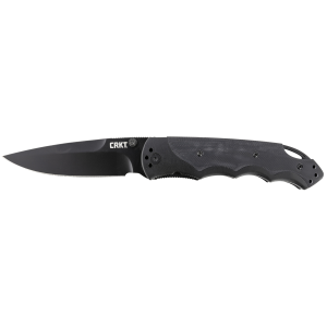 CRKT 1050K Fire Spark 3.88 in Folding Spear Point Plain Black 8Cr14MoV SS Blade/ Black/Silver Aluminum/G10 Handle Includes Pocket Clip - Columbia River