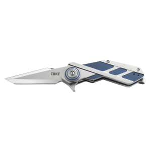CRKT 2392 Deviation 3.10 in Folding Tanto Plain Mirror/Satin 8Cr14MoV SS Blade 2Cr13 TiCN Satin/Blue Handle - Columbia River